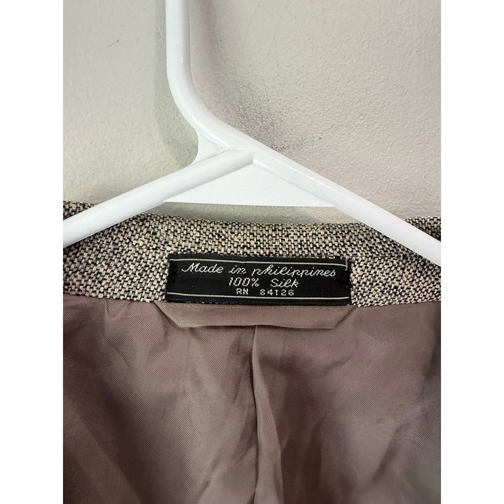 Bert Pulitzer Collectors Edition Mens 100% Silk Tweed Blazer Sport Coat Tan 31L